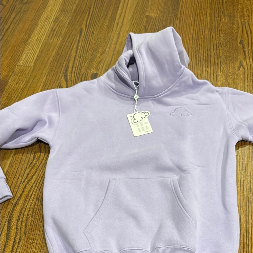 Kids Lavender Hoodie with Cloud Design